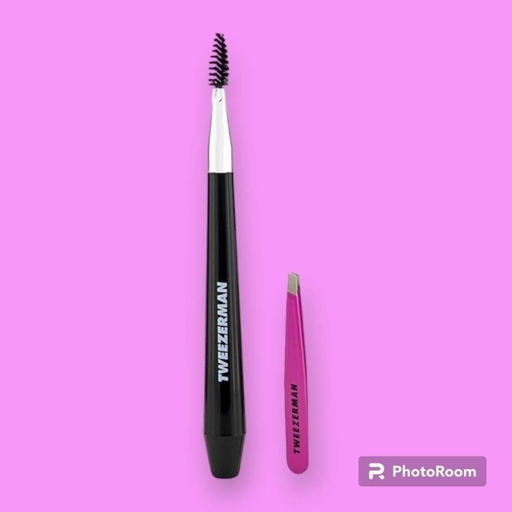 Tweezerman Hide Away Brow Brush With Mini Slant Tweezer